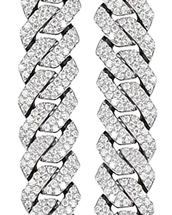 14MM Square-Edge Moissanite Cuban Link Chain