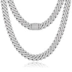 14MM Square - Edge Moissanite Cuban Link Chain 16 IN - Shop Gold Supply