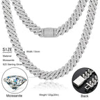 14MM Square - Edge Moissanite Cuban Link Chain 16 IN - Shop Gold Supply