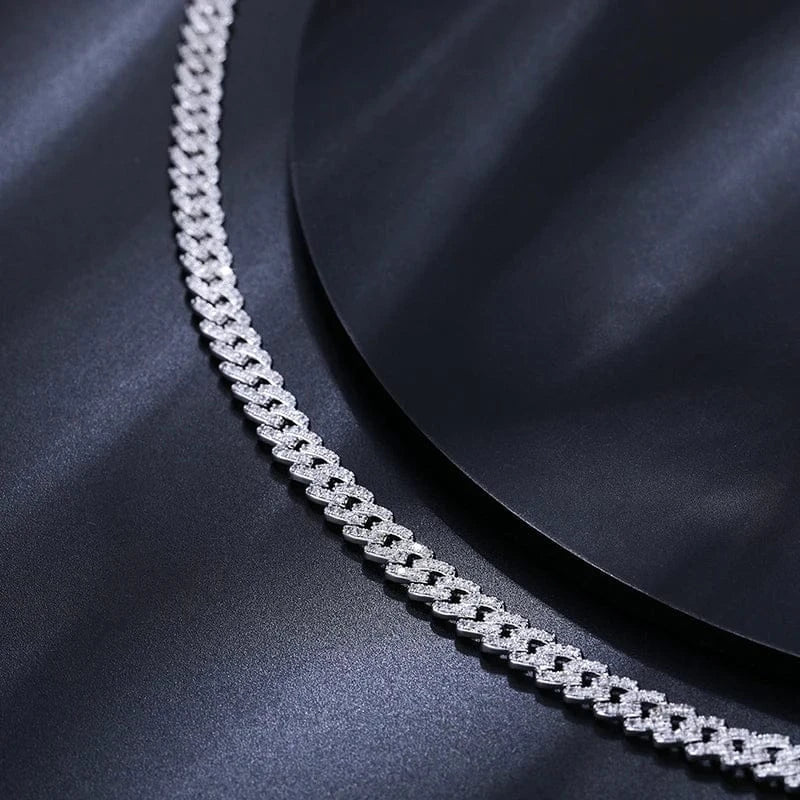 6MM Moissanite Cuban Link Chain 16 IN White Gold - Shop Gold Supply