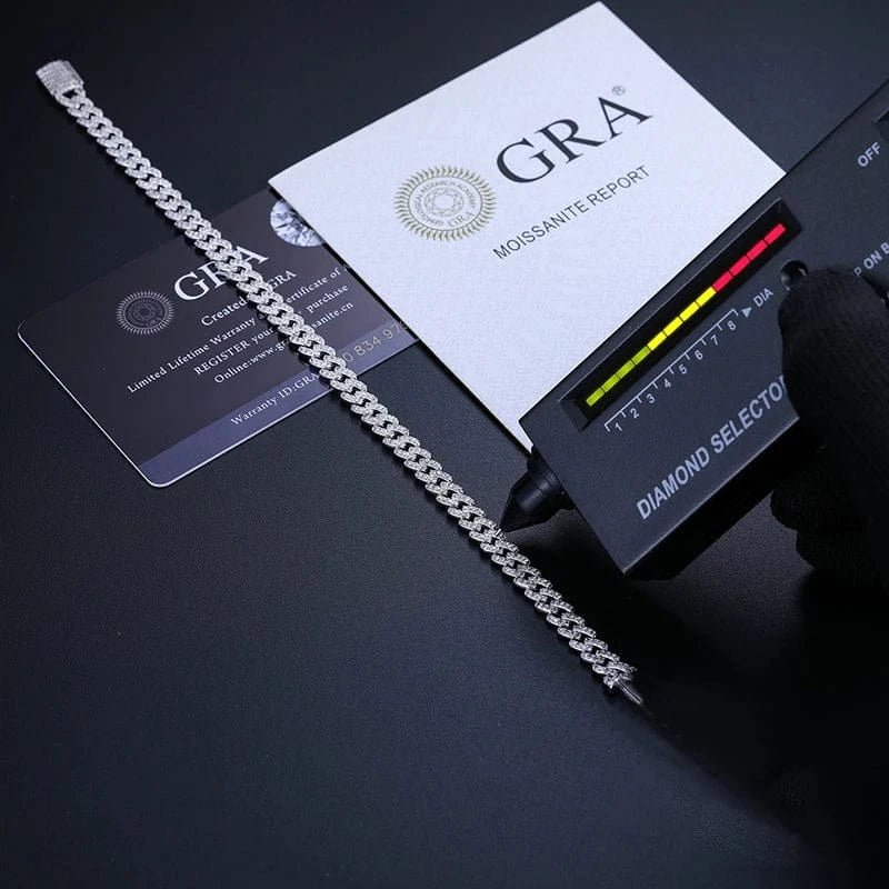 6MM Moissanite Cuban Link Chain 16 IN White Gold - Shop Gold Supply