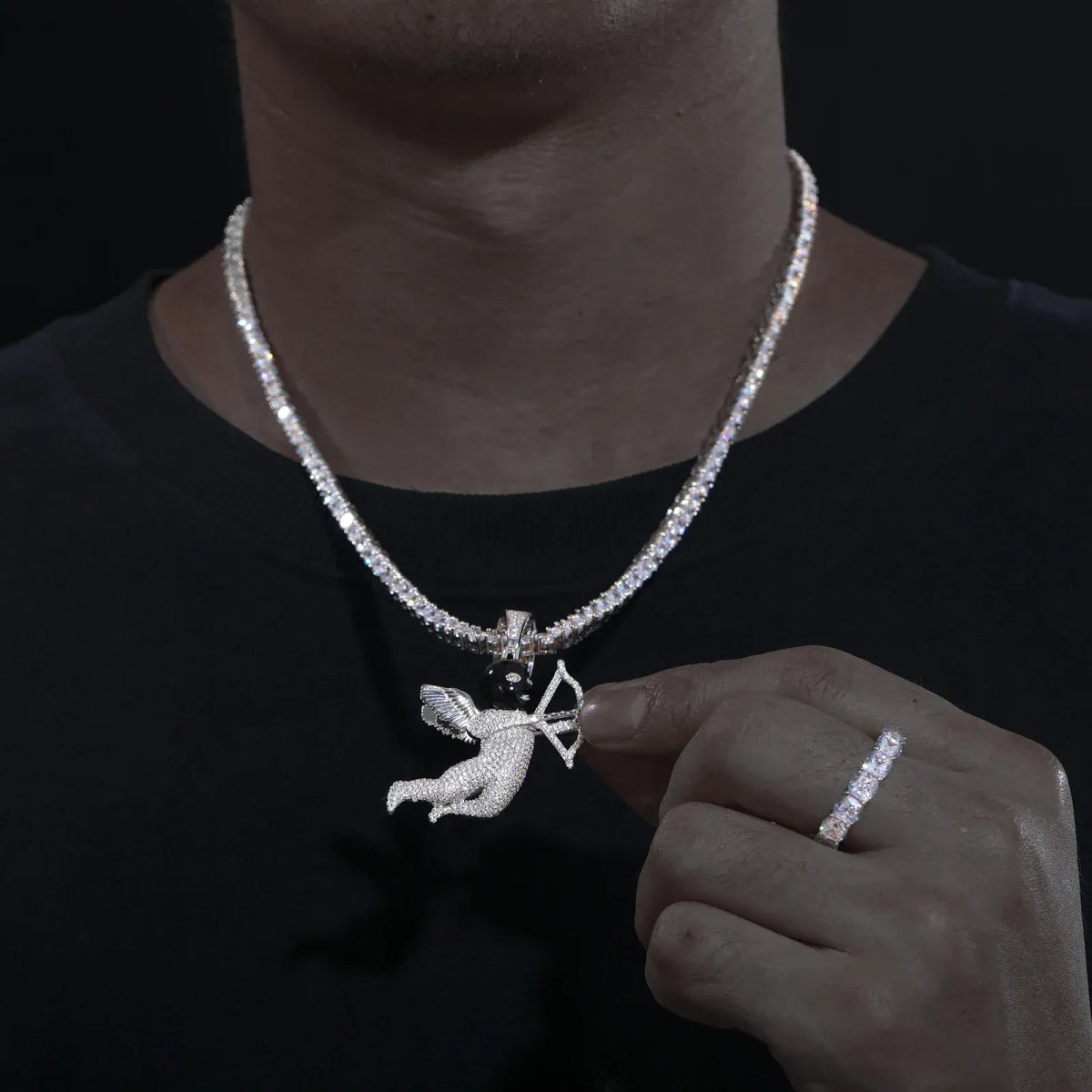 Angel Shooter Moissanite Pendant – “Love Struck” Edition Yellow Gold - Shop Gold Supply