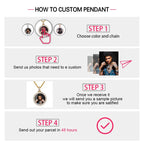 Custom Angel Wing Photo Pendant – “Heavenbound Tribute” Edition VVS1 5A CZ White Gold 18 IN Rope - Shop Gold Supply