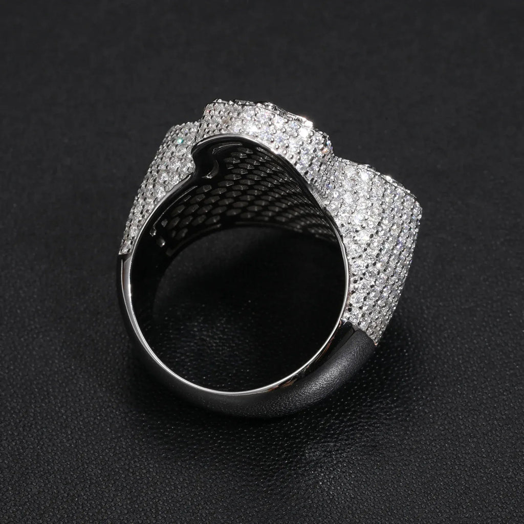 Iced Baguette Cross Ring – “Divine Shine” Edition VVS 5A CZ 7 White Gold - Shop Gold Supply