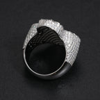 Iced Baguette Cross Ring – “Divine Shine” Edition VVS 5A CZ 7 White Gold - Shop Gold Supply