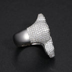 Iced Baguette Cross Ring – “Divine Shine” Edition VVS 5A CZ 7 White Gold - Shop Gold Supply