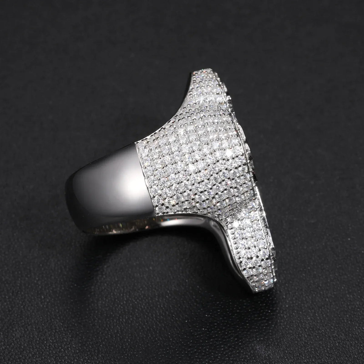 Iced Baguette Cross Ring – “Divine Shine” Edition VVS 5A CZ 7 White Gold - Shop Gold Supply