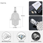 Iced Hamsa Moissanite Pendant – “Divine Protection” Edition White Gold - Shop Gold Supply