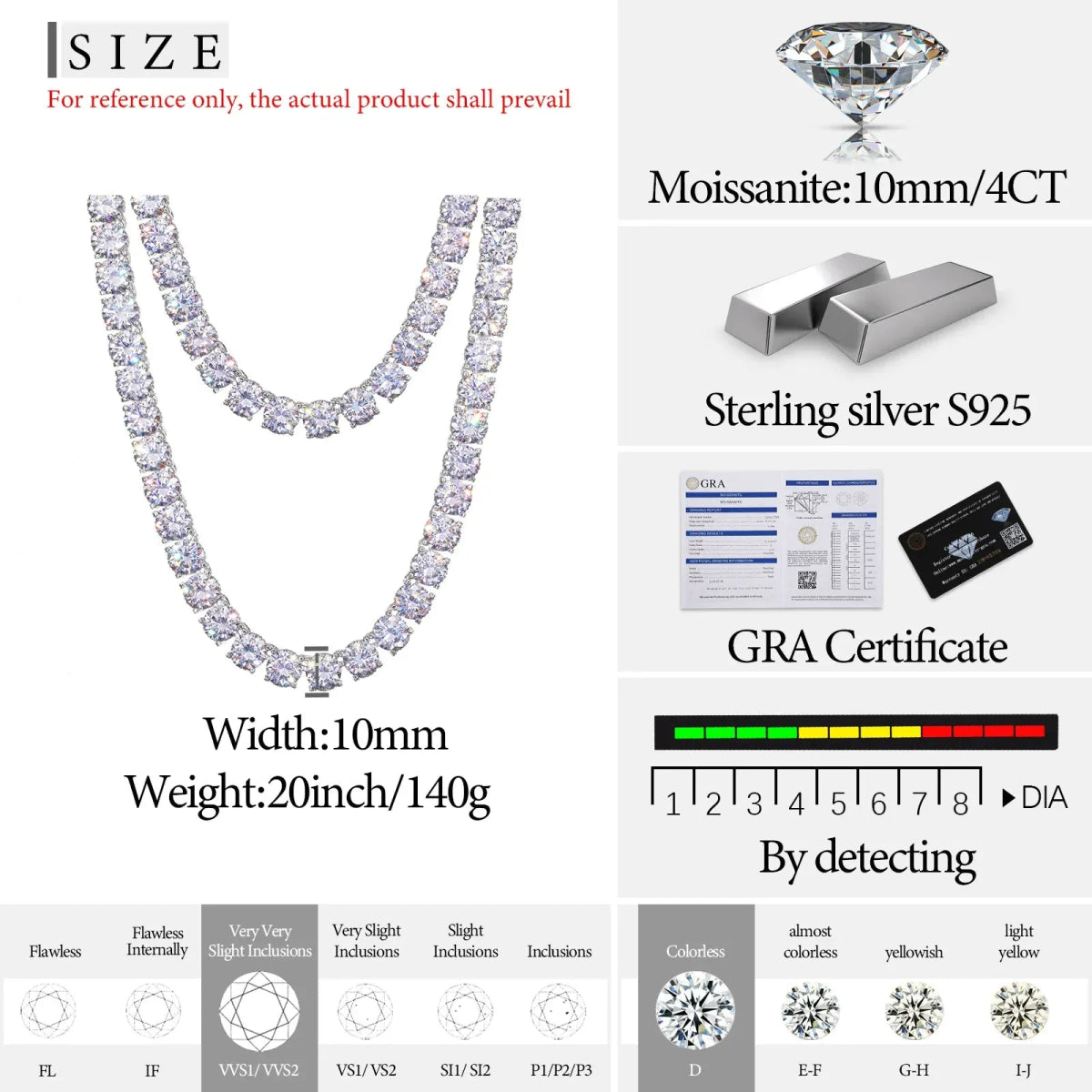 Iced Titan Moissanite Side Set Tennis Chain – “Heavyweight Halo” Edition Yellow Gold 16 IN (Necklace) - Shop Gold Supply