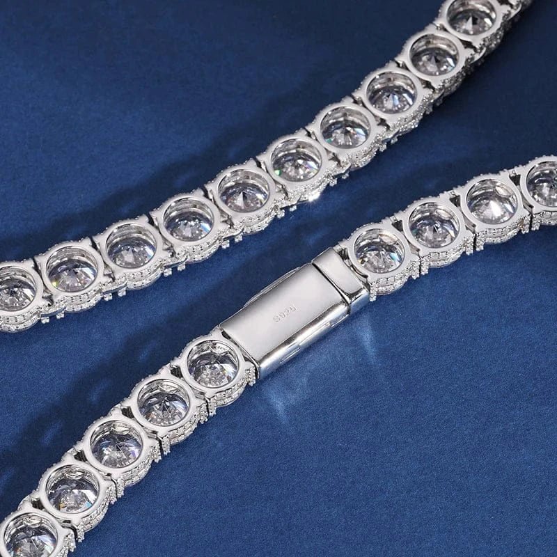 Iced Titan Moissanite Side Set Tennis Chain – “Heavyweight Halo” Edition Yellow Gold 16 IN (Necklace) - Shop Gold Supply