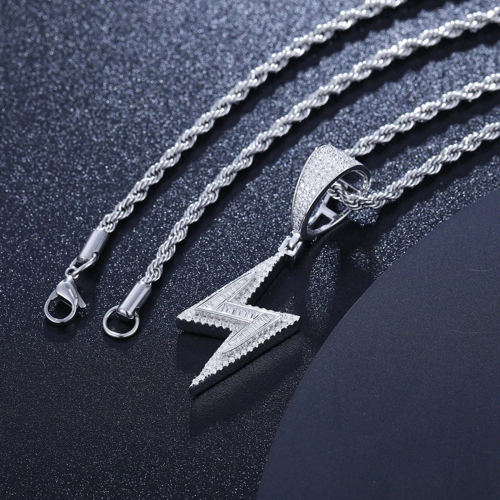 Lightning Moissanite Pendant – “Voltage Strike” Edition Yellow Gold - Shop Gold Supply