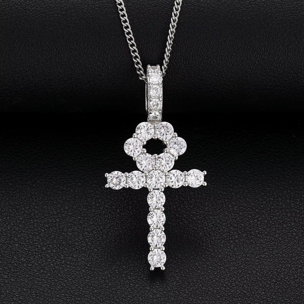 Line Set Moissanite Ankh Pendant – “Life Eternal” Edition Large - Shop Gold Supply