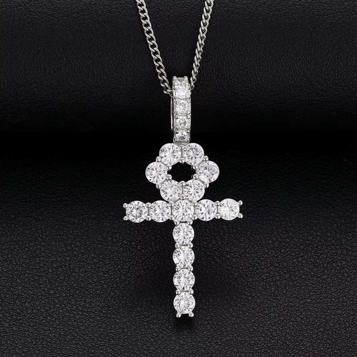 Line Set Moissanite Ankh Pendant – “Life Eternal” Edition Large - Shop Gold Supply