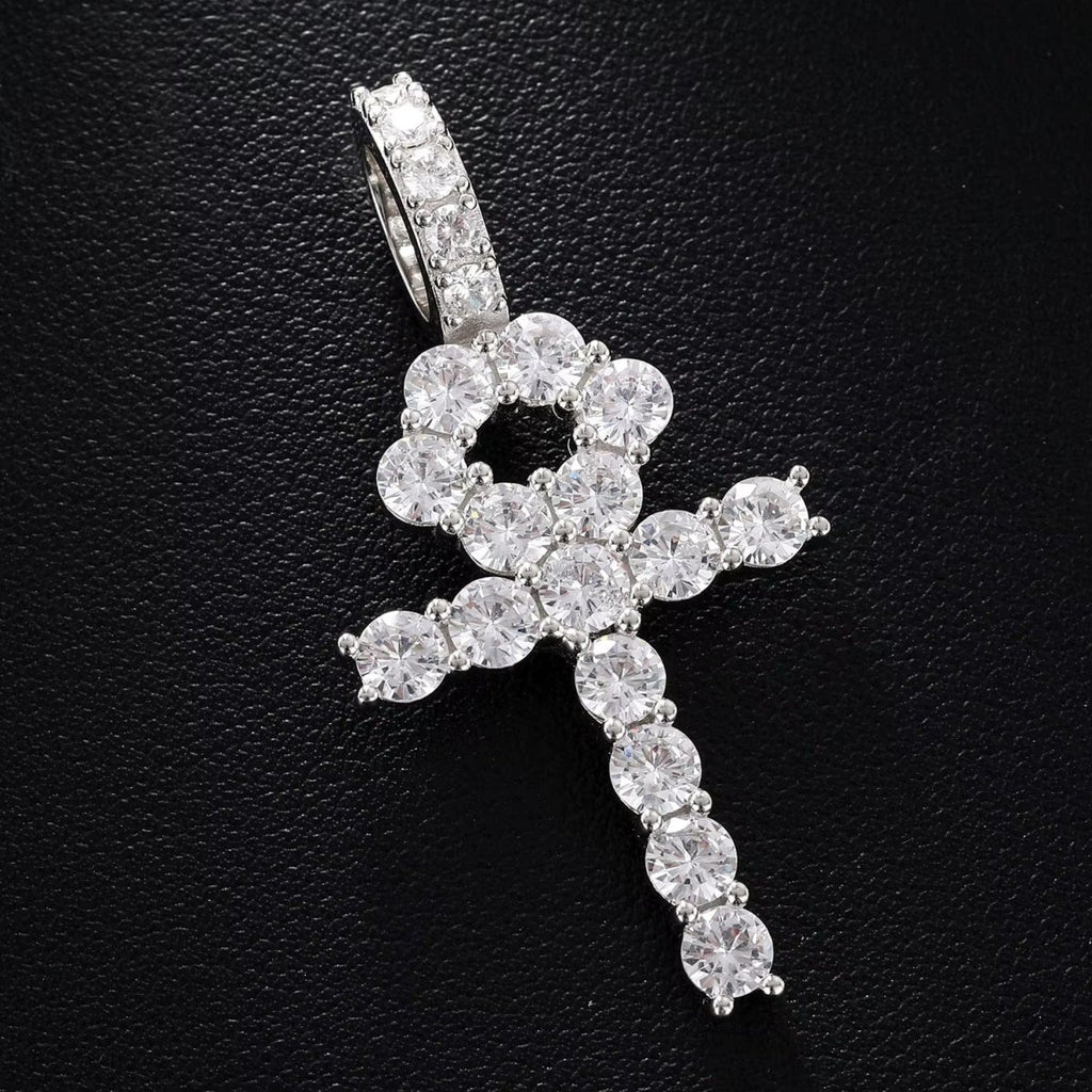 Line Set Moissanite Ankh Pendant – “Life Eternal” Edition Large - Shop Gold Supply