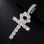 Line Set Moissanite Ankh Pendant – “Life Eternal” Edition Large - Shop Gold Supply