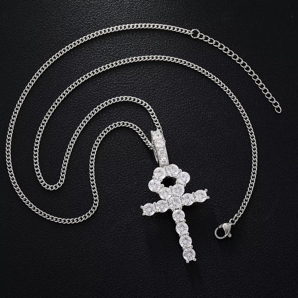 Line Set Moissanite Ankh Pendant – “Life Eternal” Edition Large - Shop Gold Supply