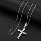 Line Set Moissanite Cross Pendant – “Pure Brilliance” Edition - Shop Gold Supply