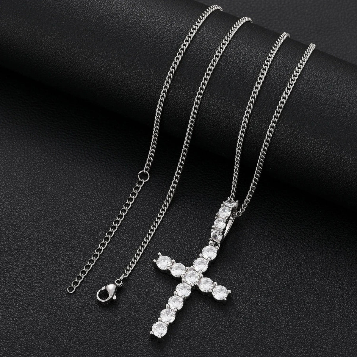 Line Set Moissanite Cross Pendant – “Pure Brilliance” Edition - Shop Gold Supply