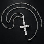 Line Set Moissanite Cross Pendant – “Pure Brilliance” Edition - Shop Gold Supply