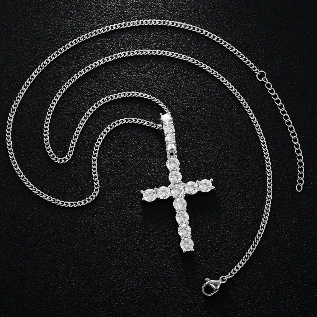 Line Set Moissanite Cross Pendant – “Pure Brilliance” Edition - Shop Gold Supply