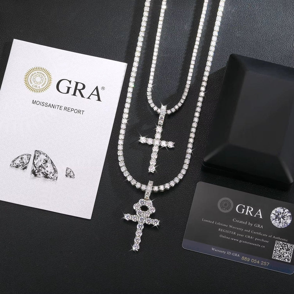 Line Set Moissanite Cross Pendant – “Pure Brilliance” Edition - Shop Gold Supply