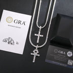 Line Set Moissanite Cross Pendant – “Pure Brilliance” Edition - Shop Gold Supply
