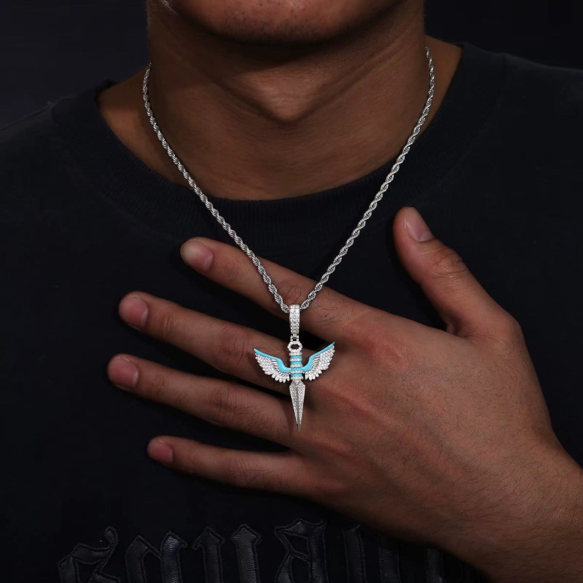 Moissanite Glow Angel Dagger Pendant – “Heaven’s Edge” Edition - The Gold Supply
