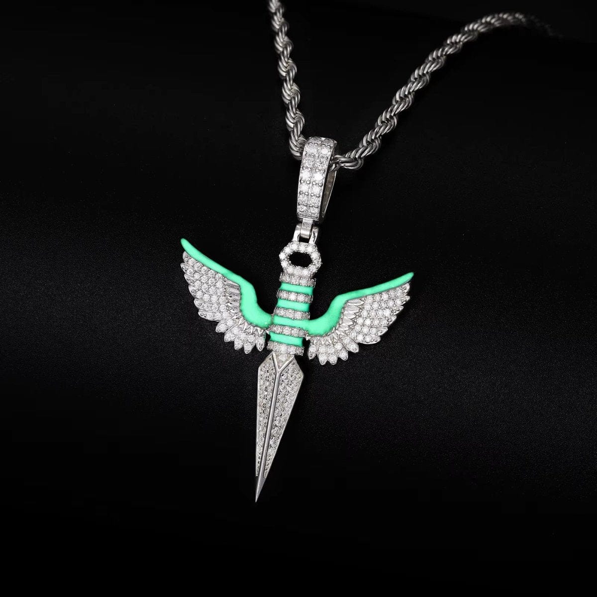 Moissanite Glow Angel Dagger Pendant – “Heaven’s Edge” Edition - The Gold Supply