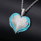 Moissanite Glow Angel Heart Pendant – “Divine Flame” Edition - Shop Gold Supply