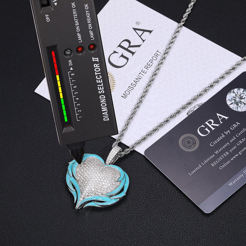 Moissanite Glow Angel Heart Pendant – “Divine Flame” Edition - Shop Gold Supply