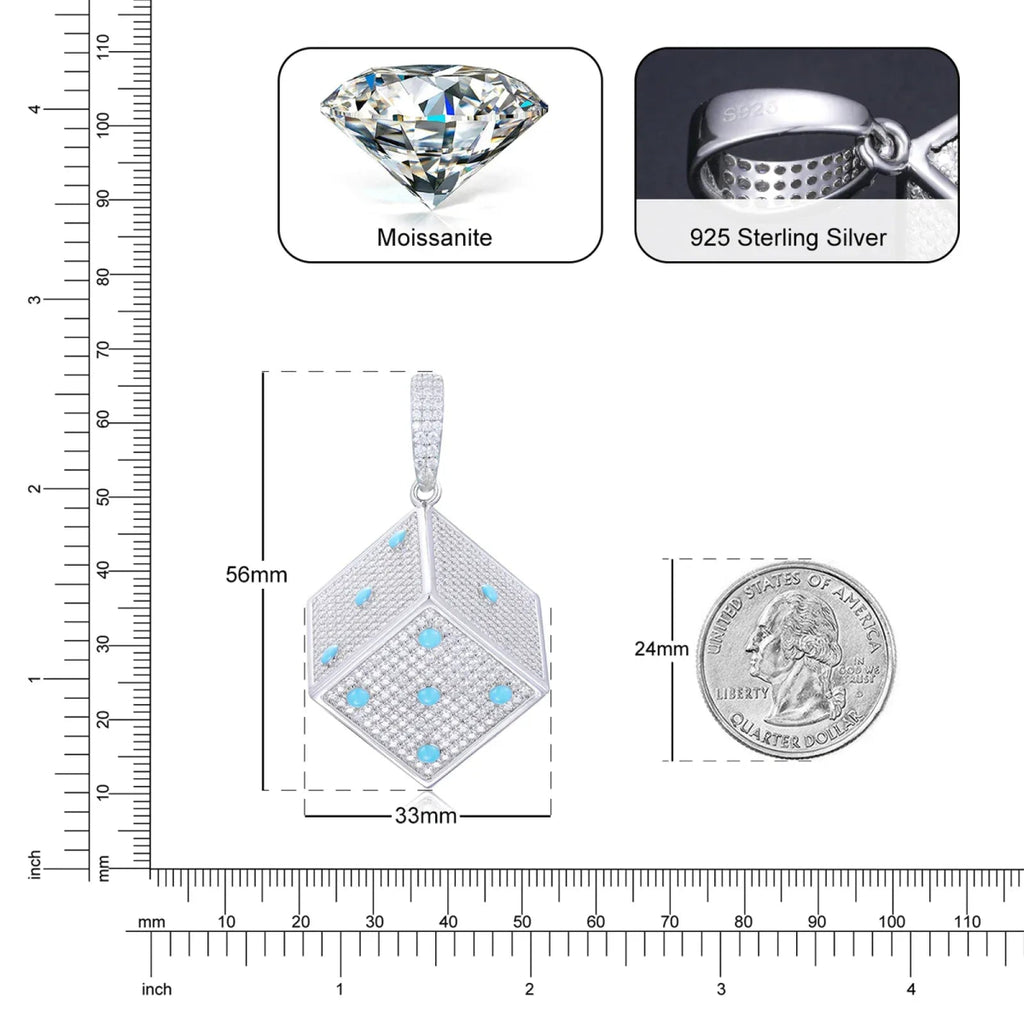 Moissanite Glow Dice Pendant – “High Roller” Edition - Shop Gold Supply