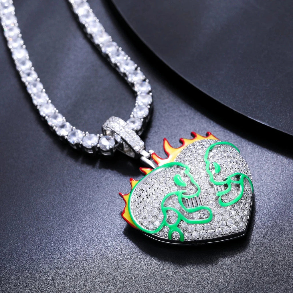 Moissanite Glow Fire Heart Pendant – “Burning Desire” Edition - Shop Gold Supply