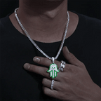 Moissanite Glow Hamsa Pendant – “Guardian Light” Edition - Shop Gold Supply