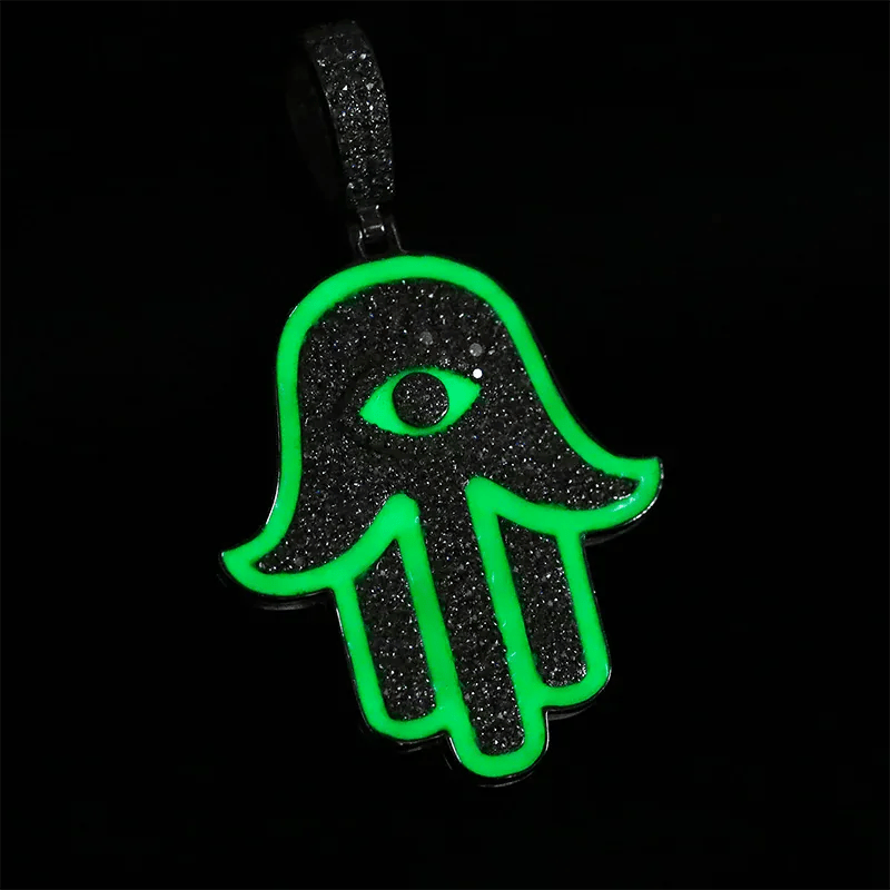 Moissanite Glow Hamsa Pendant – “Guardian Light” Edition - Shop Gold Supply