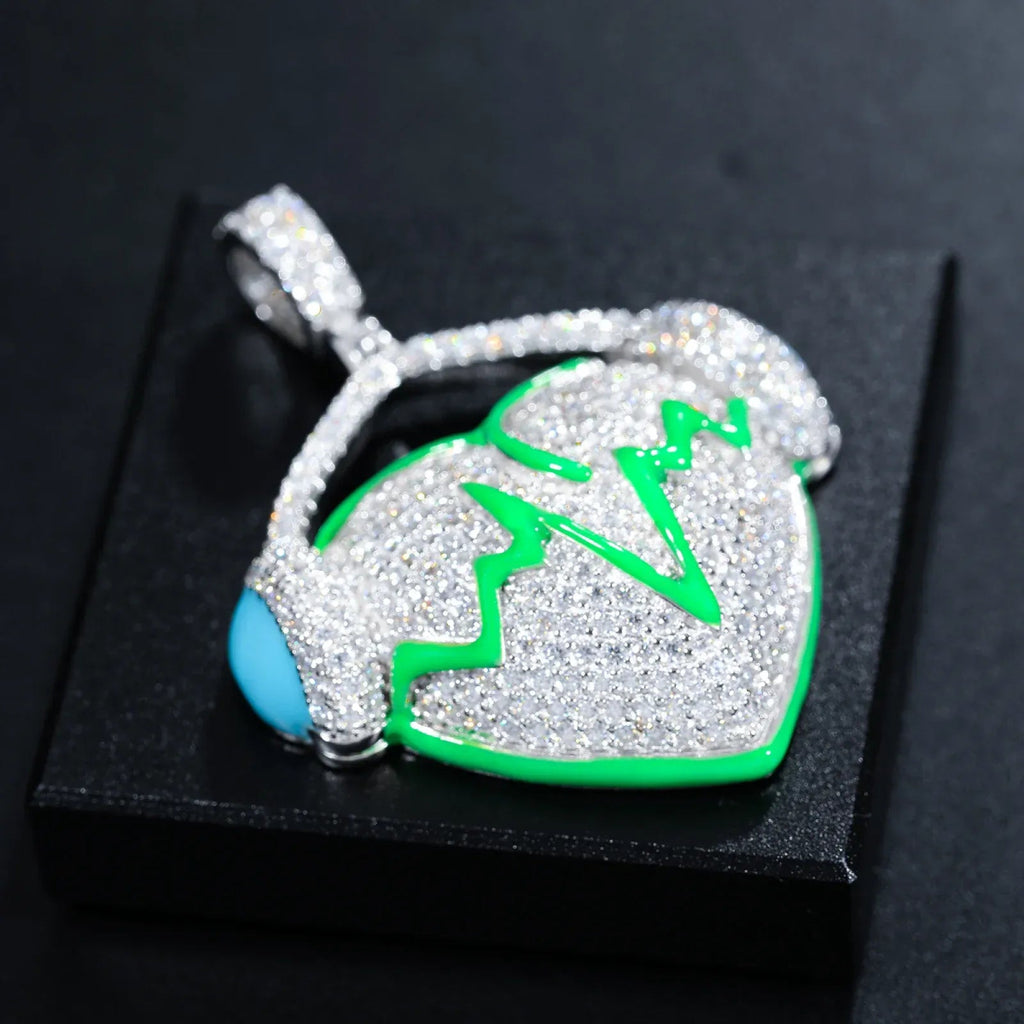 Moissanite Glow Heart Pendant – “Heartbeat Harmony” Edition - Shop Gold Supply