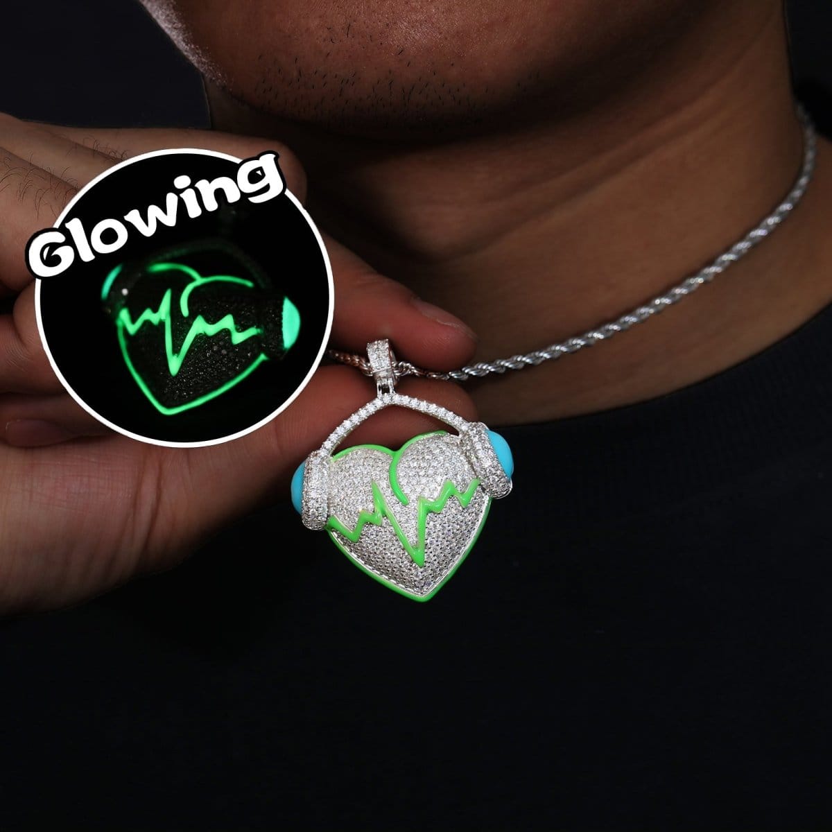 Moissanite Glow Heart Pendant – “Heartbeat Harmony” Edition - The Gold Supply