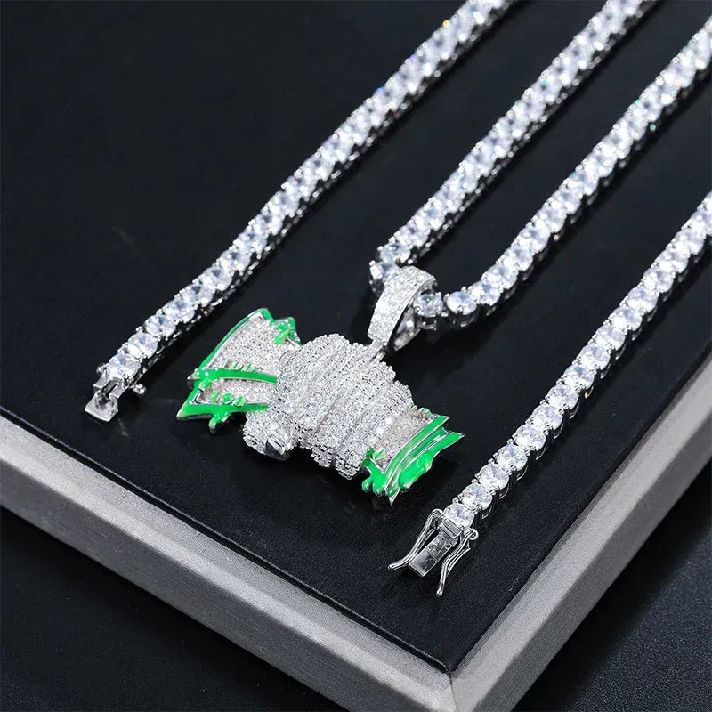 Moissanite Glow Money Bag Pendant – “Fistful of Fortune” Edition - Shop Gold Supply