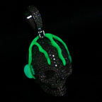 Moissanite Glow Skull Glow Pendant – “Neon Drip” Edition White Gold - Shop Gold Supply