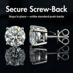 Moissanite Stud Earrings 10MM 925 Silver White Gold - Shop Gold Supply
