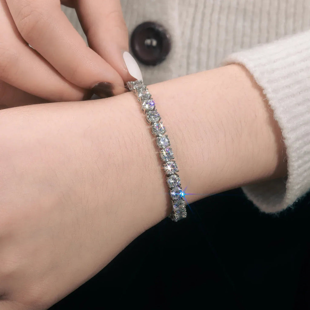 Moissanite Tennis Bracelet – “Eternal Shine” Edition 6MM Yellow Gold 6 IN - Shop Gold Supply