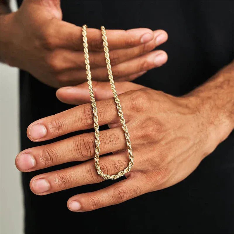 Never Tarnish 3MM Rope Chain – “Eternal Twist” Edition 18 IN White Gold - Shop Gold Supply
