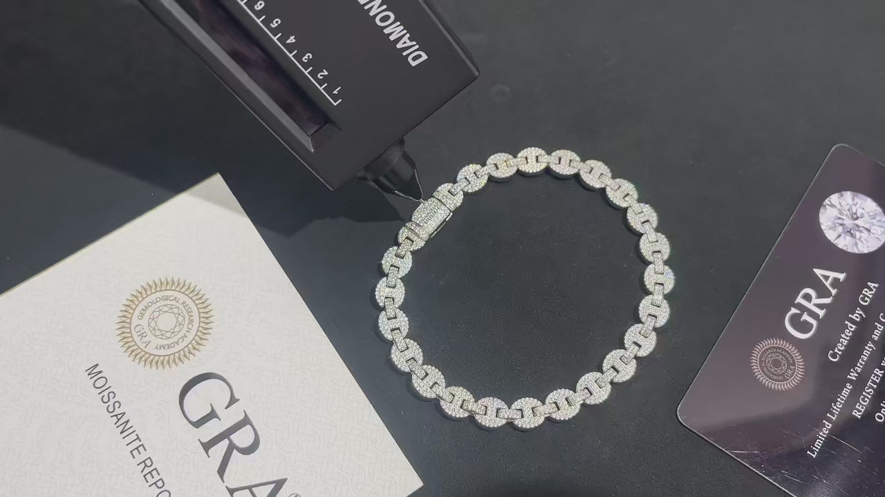 Iced Coffee Bean Link Bracelet – “Frost Bite” Edition