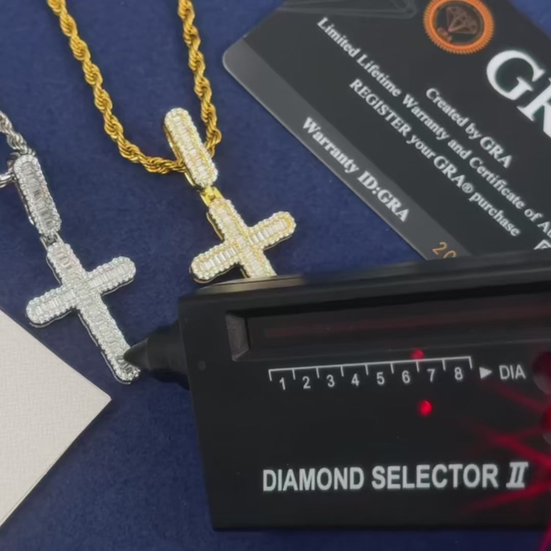 VVS Baguette Cross Pendant