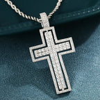 Reversible Iced Cross Pendant – “Double Blessing” Edition 30 IN FREE Rope - Shop Gold Supply