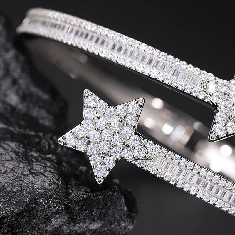 Shooting Star Wrap Bangle Bracelet – “Cosmic Trail” Edition VVS 5A CZ 7 IN - Shop Gold Supply