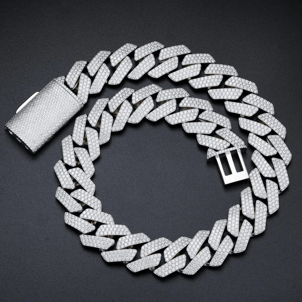 Square-Edge Cuban Link Chain – “Arctic Edge” Edition - The Gold Supply