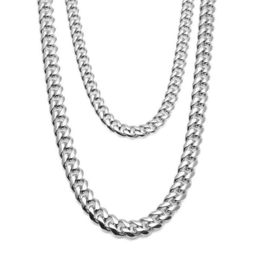 Cuban Chain Silver 8MM 18 IN - Shop Gold Supply