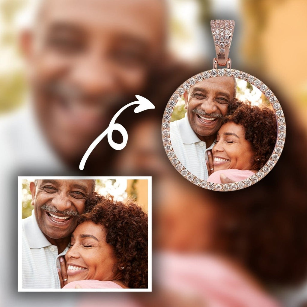 Custom Photo Necklace Gold Rope 18 IN - Shop Gold Supply