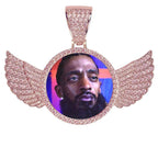 Custom Wings Photo Necklace Gold Rope 18 IN - Shop Gold Supply