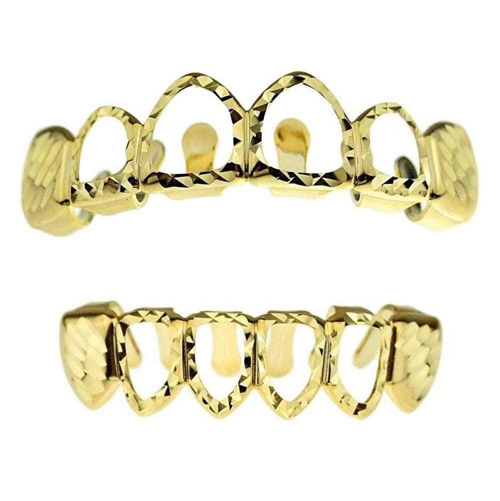 Diamond - Cut Open Grillz Gold Top - Shop Gold Supply